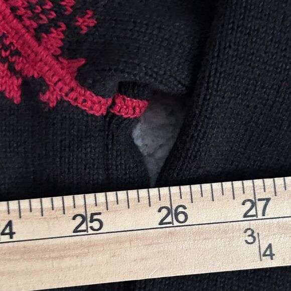 Vintage Eddie Bauer Sweater Mens 2 XL Christmas Red/Black Heavy Japan Dadcore - Picture 11 of 16